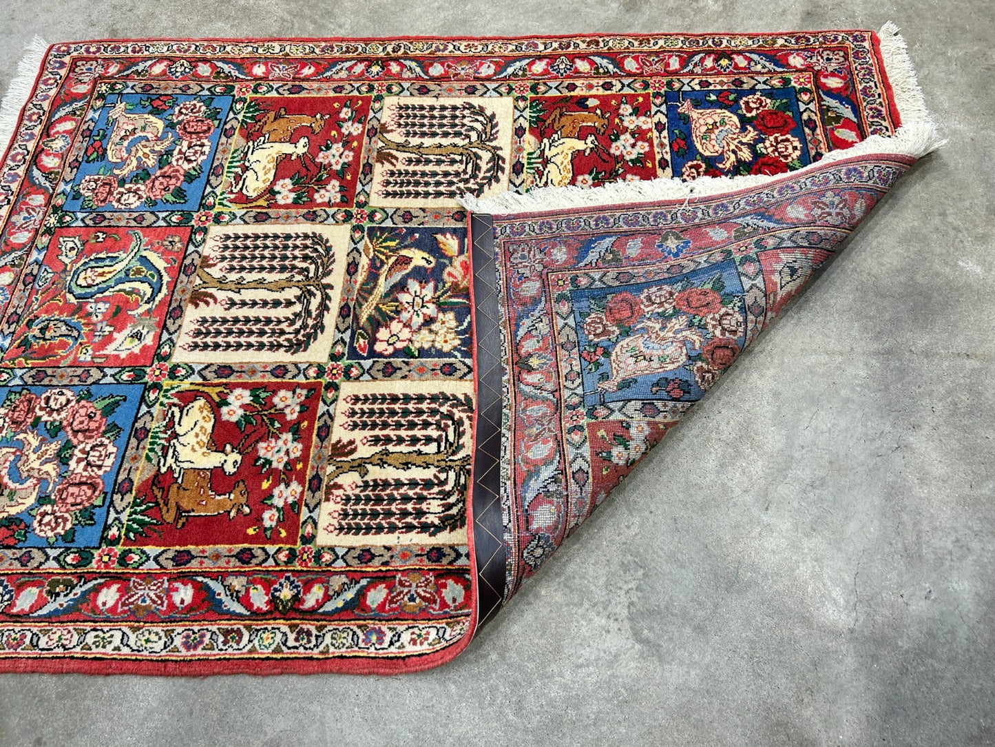 3'5"x5'2" Hand-Knotted 100% Lamb Wool Bakhtiarie Carpet - Area Rug