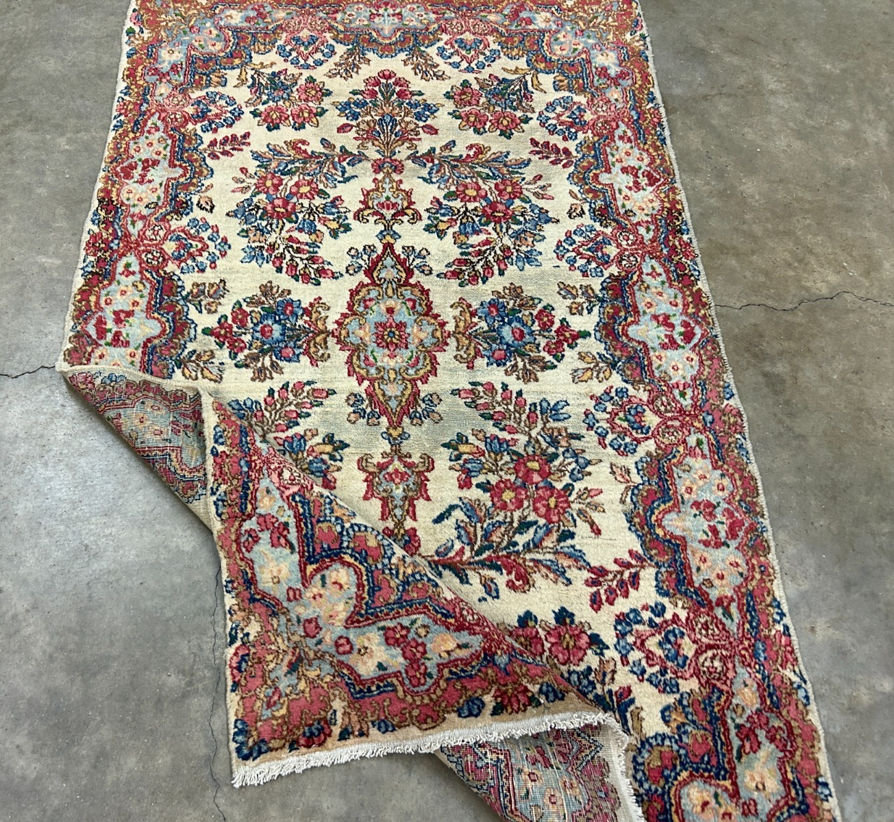 2'11"x5'1" Antique Hand-Knotted 100% Wool Pile Kermane Area Rug - Carpet