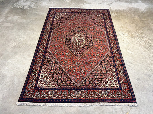 3'7"x5'8" Hand-Knotted 100% Wool Pile Persiane Bijare Rug