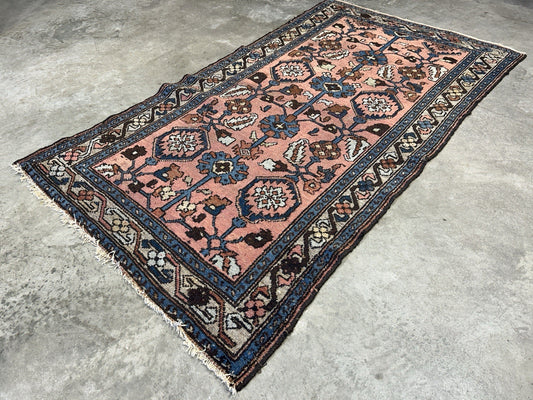 3’3”x6’ Antique Hand-Knotted 100% Wool Pile Hamadane Area Rug - Carpet