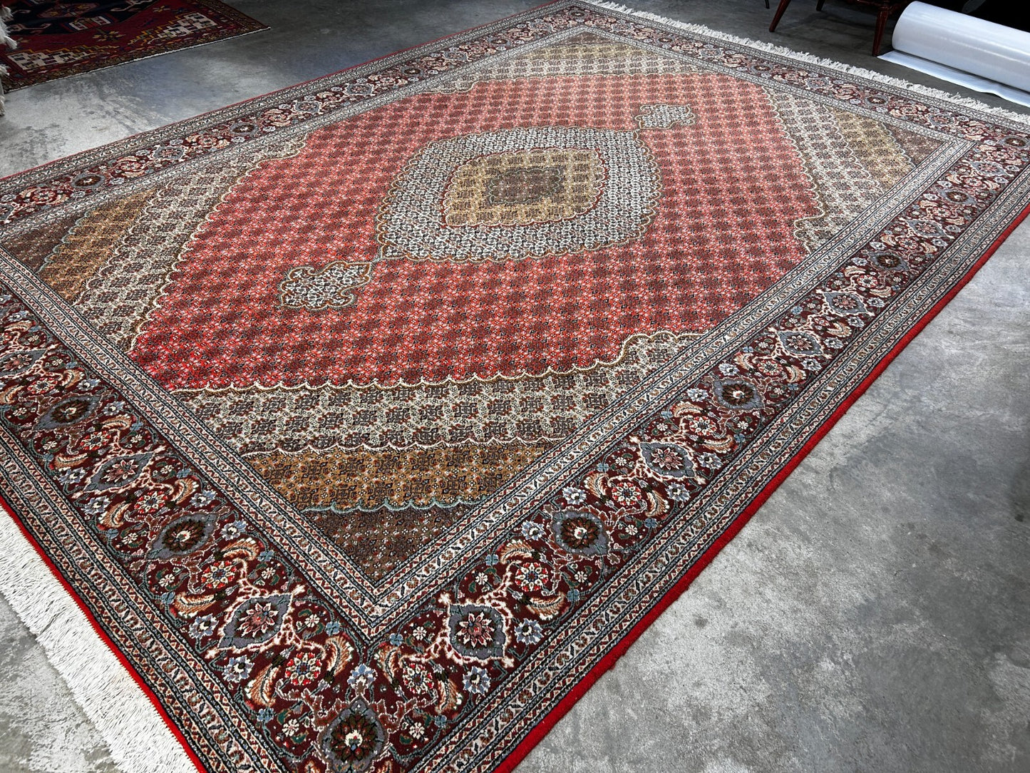 8'3"x11'3" Hand-Knotted Silk & Wool Tabrize Fish Style Area Rug