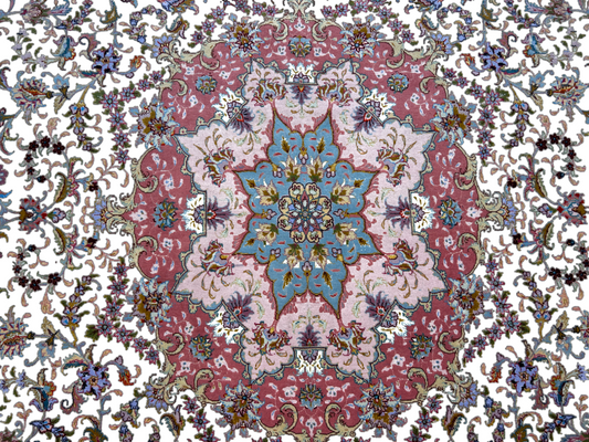 8'4"x11'3" Very Fine Hand-Knotted Wool & Silk Oriental Rug - Area Carpet