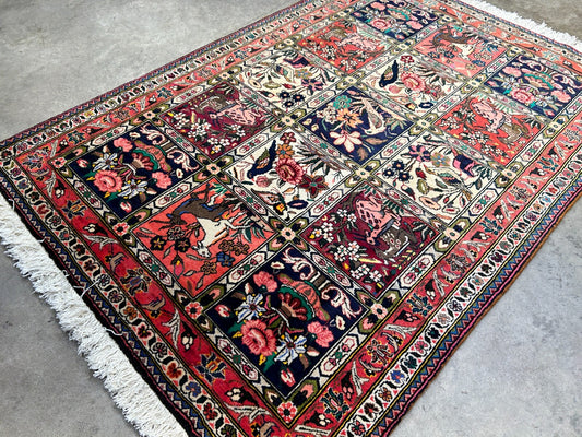 3'5"x4'10" Hand-Knotted 100% Lamb Wool Bakhtiarie Carpet - Area Rug