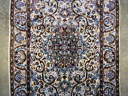 3'x5' Hand-Knotted 100% Kashmiri Silk Oriental Rug