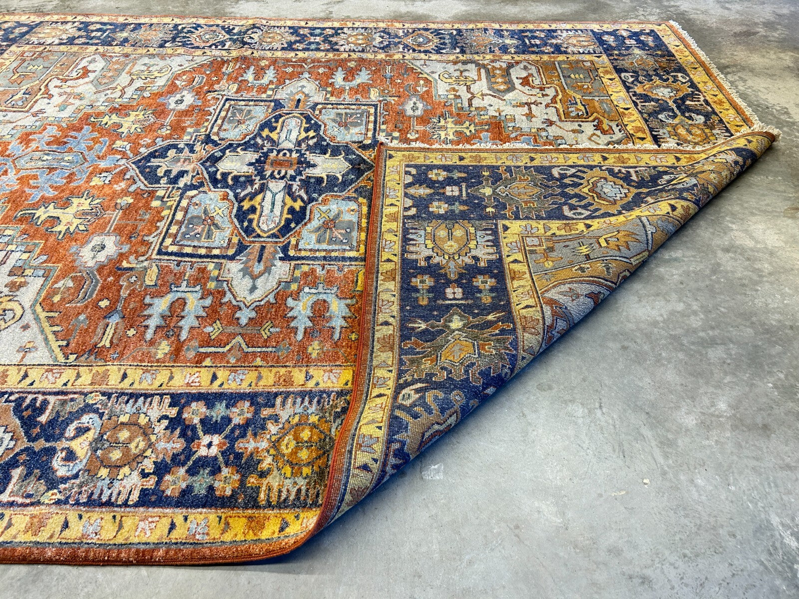9'x12' Hand-Knotted 100% Lamb Wool  Serapie Design Carpet - Area Rug