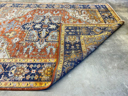 9'x12' Hand-Knotted 100% Lamb Wool  Serapie Design Carpet - Area Rug