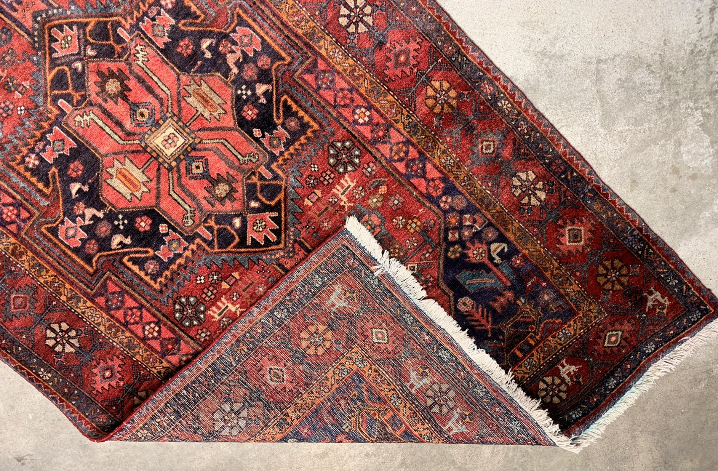 Collector  Item - 4'3"x7'7" Antique Fine 100%  Wool Pile Bidjare Area Rug