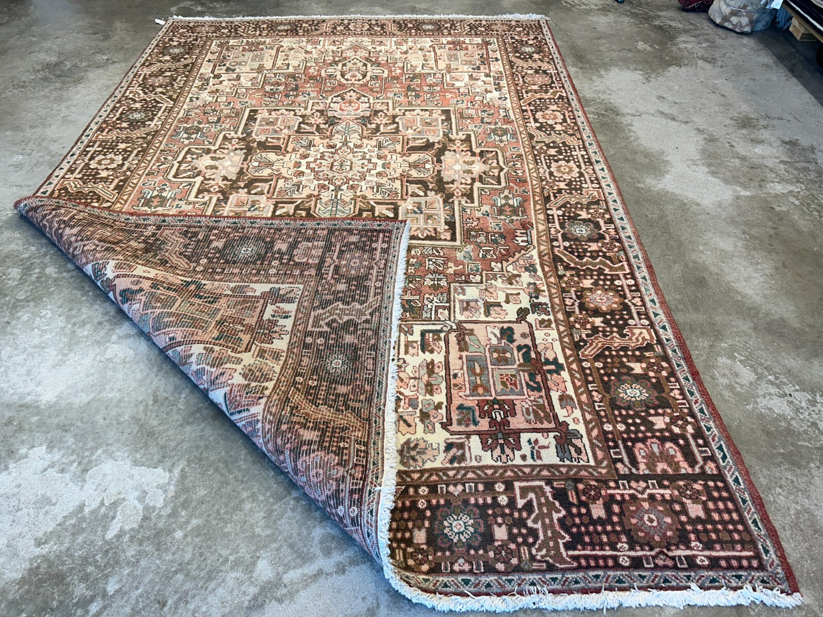 7'5"x11'5" Hand-Knotted 100% Wool Pile Herize Rug