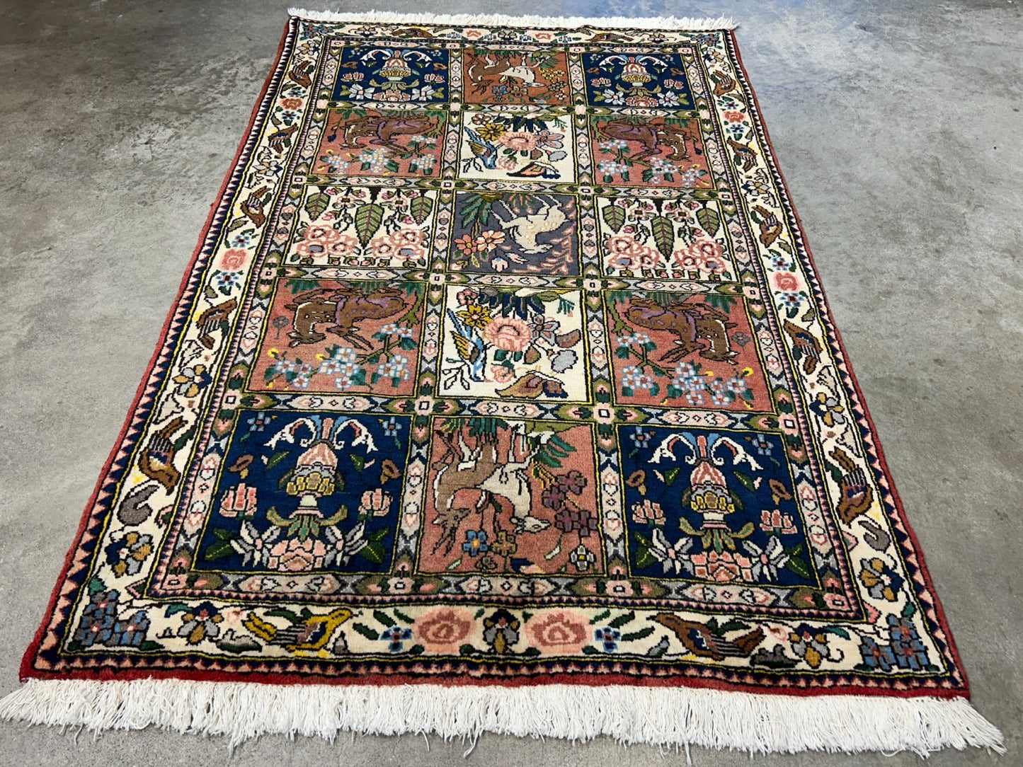 3'5"x5'2" Hand-Knotted 100% Wool Pile Bakhtiarie Area Rug - Carpet