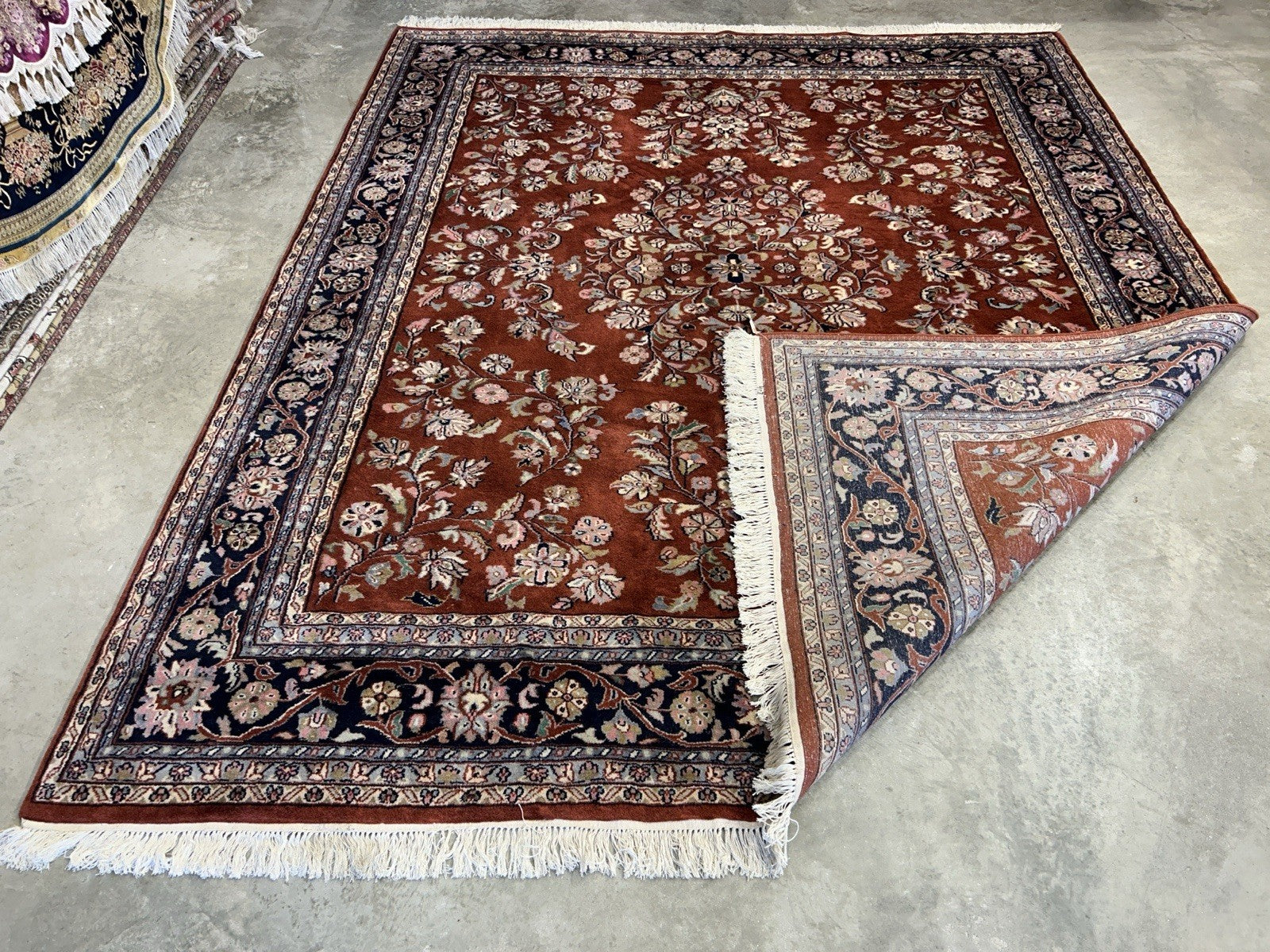 8’1”x9’11” Hand-Knotted 100% Wool Pile Oriental Area Rug - Carpet