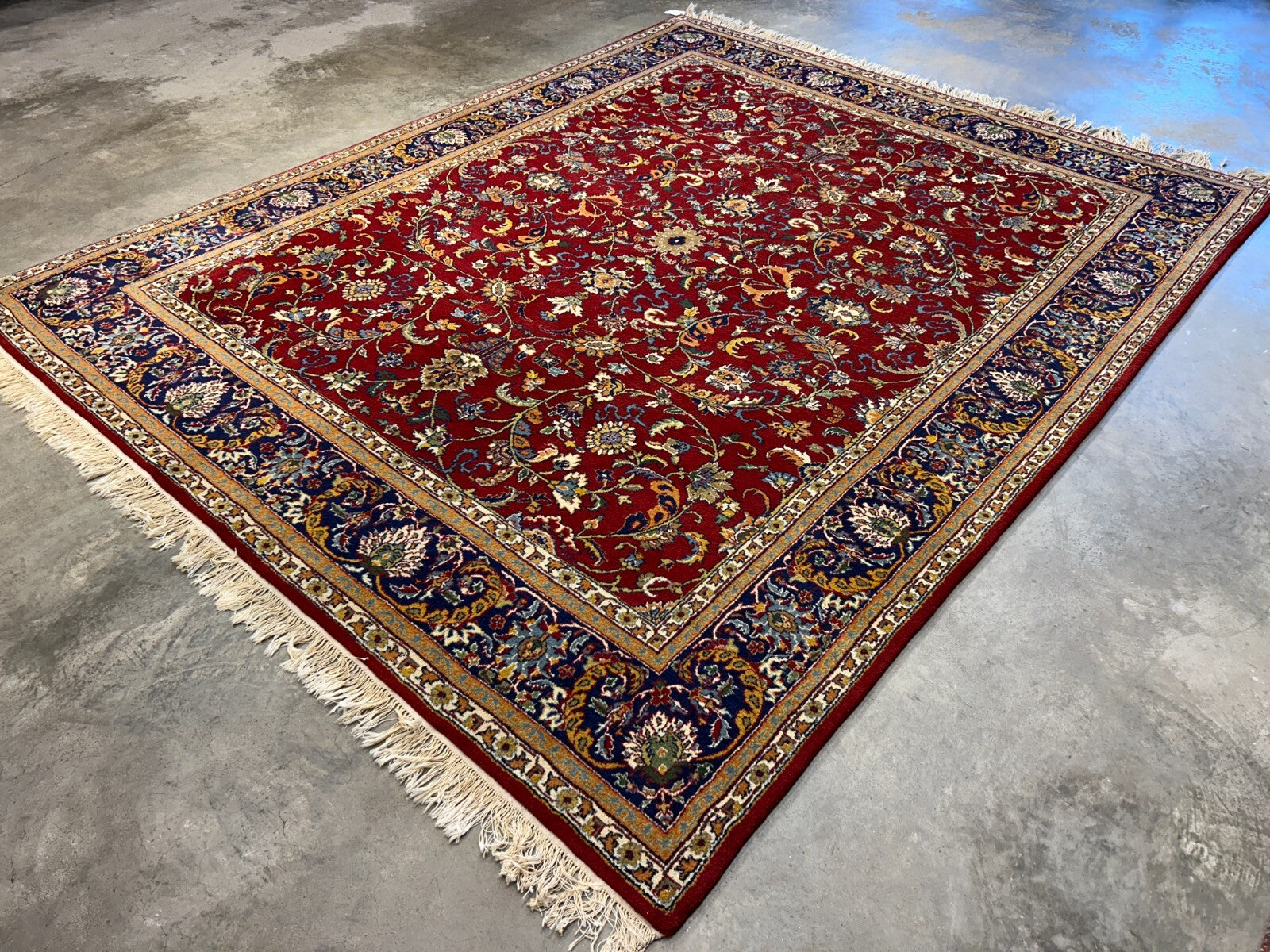 7'11"x9'7" Hand-Knotted 100% Wool Pile Qume Rug