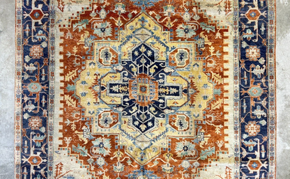 9'x12' Hand-Knotted 100% Lamb Wool Serapie Design Carpet - Area Rug