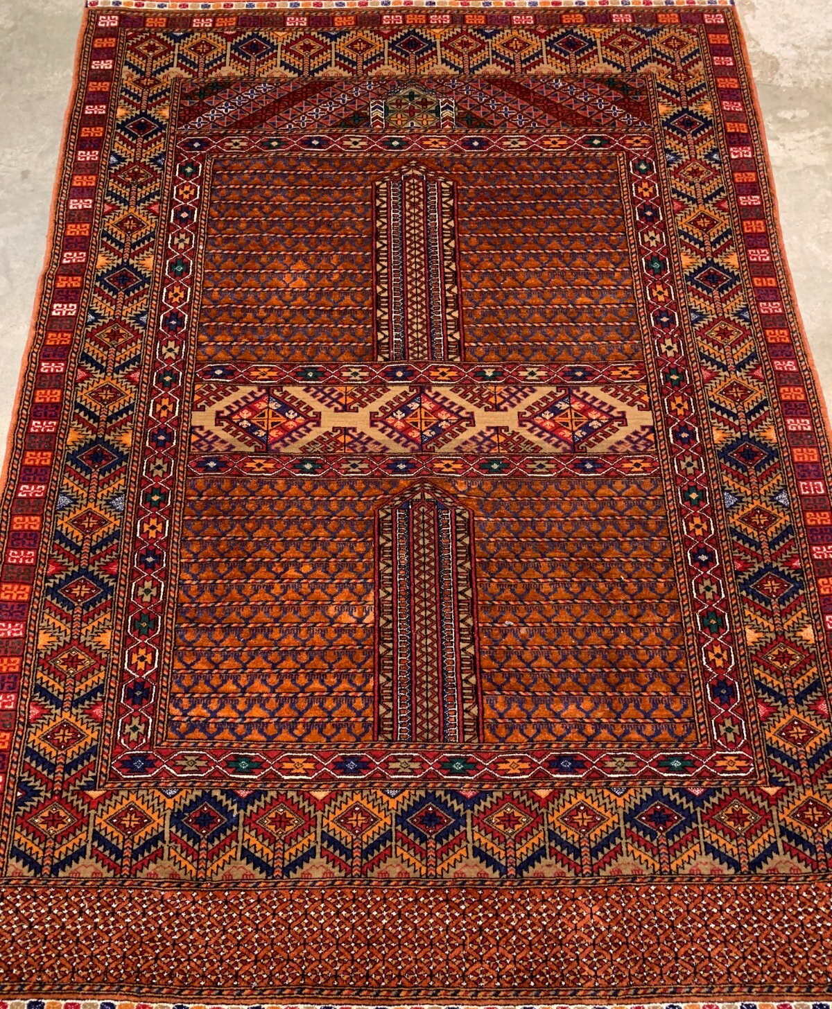 3'10" x 6'0" Extra-Fine Hand-Knotted Wool / Silk  Afghan Hatchli Area Rug - Carp