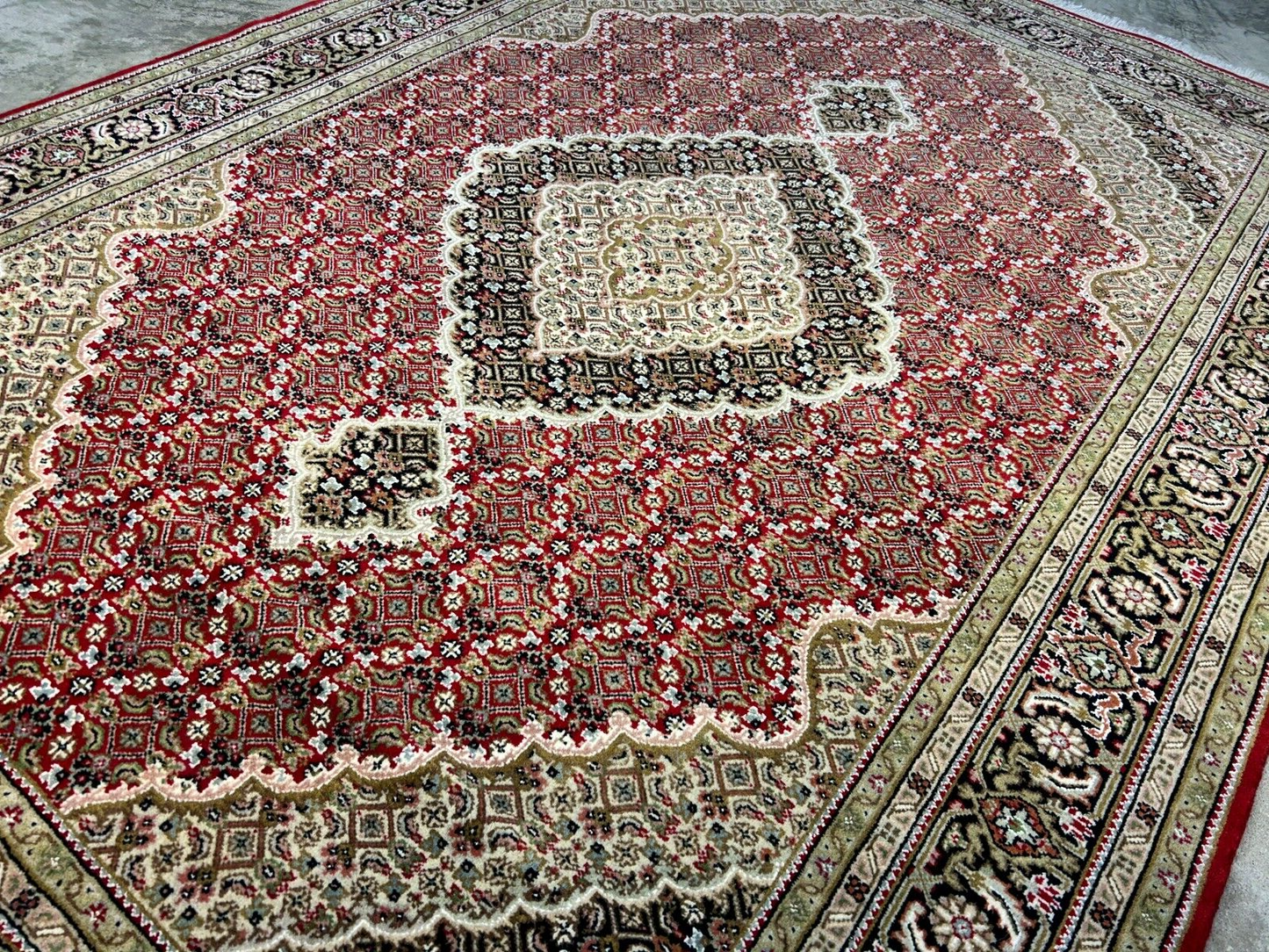 6'1"x8'9" Hand-Knotted 100% Wool Pile Tabrize Design Carpet - Area Rug