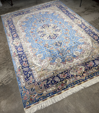 6'x9' Exquisite Hand-Knotted 100% Silk Oriental Rug