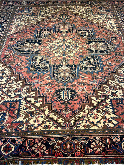 7'8"x8'10" Hand-Knotted 100% Wool Herize Carpet - Area Rug - Square Shaped