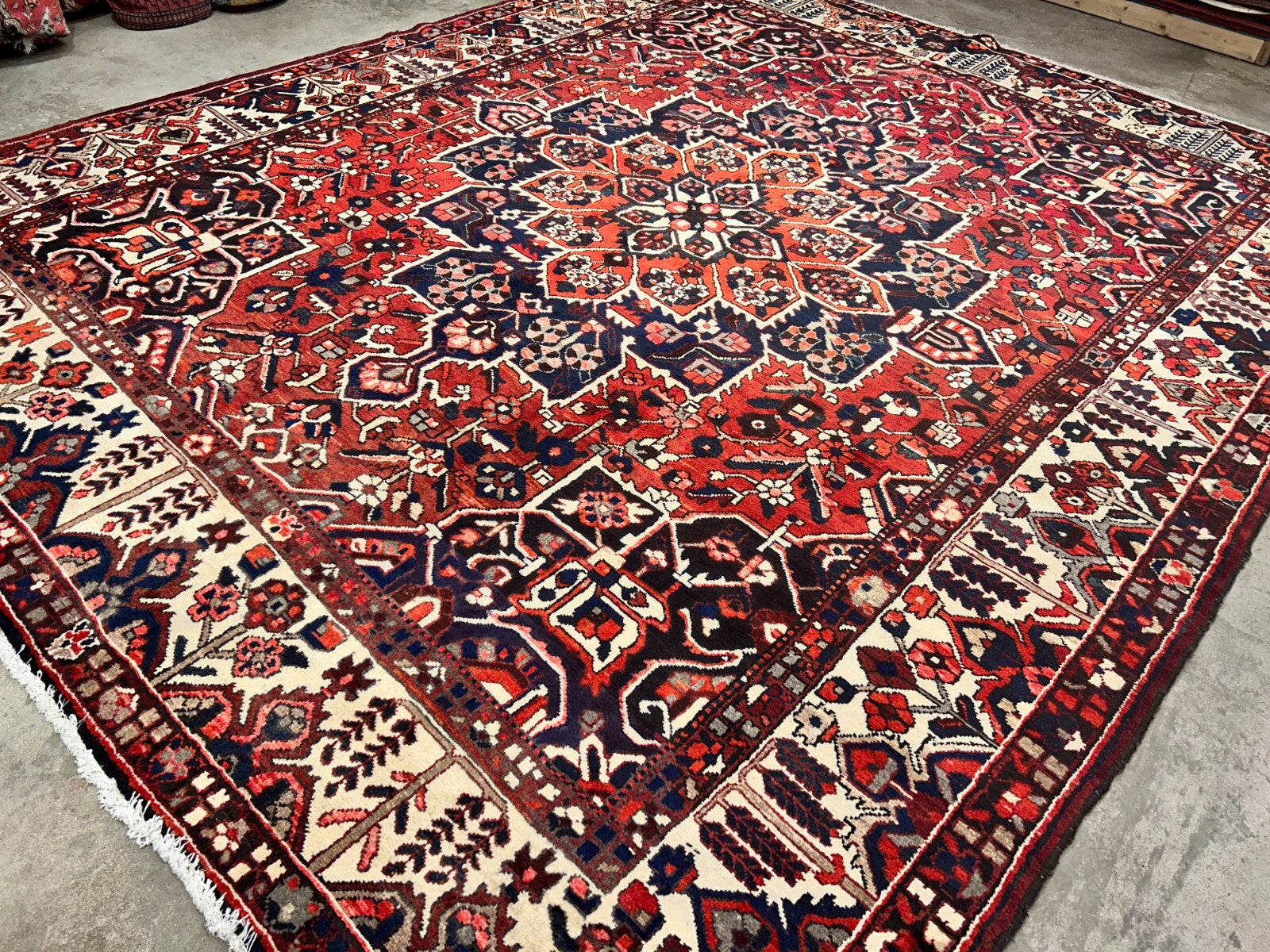 10'3"x12'2" Hand-Knotted 100% Wool Pile Bakhtiarie Rug