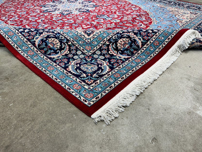 9'1" x 11'11" Very Fine Hand-Knotted 100% Wool Carpet - Tabrize Design Area Rug