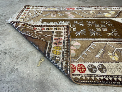 3'5"x5'3" Hand-Knotted 100% Wool Pile Kazak Area Rug - Carpet