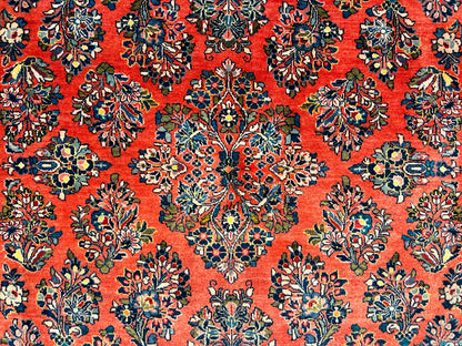 Collector Antique - 4'x4' Hand-Knotted 100% Wool Pile Sarouke Rug