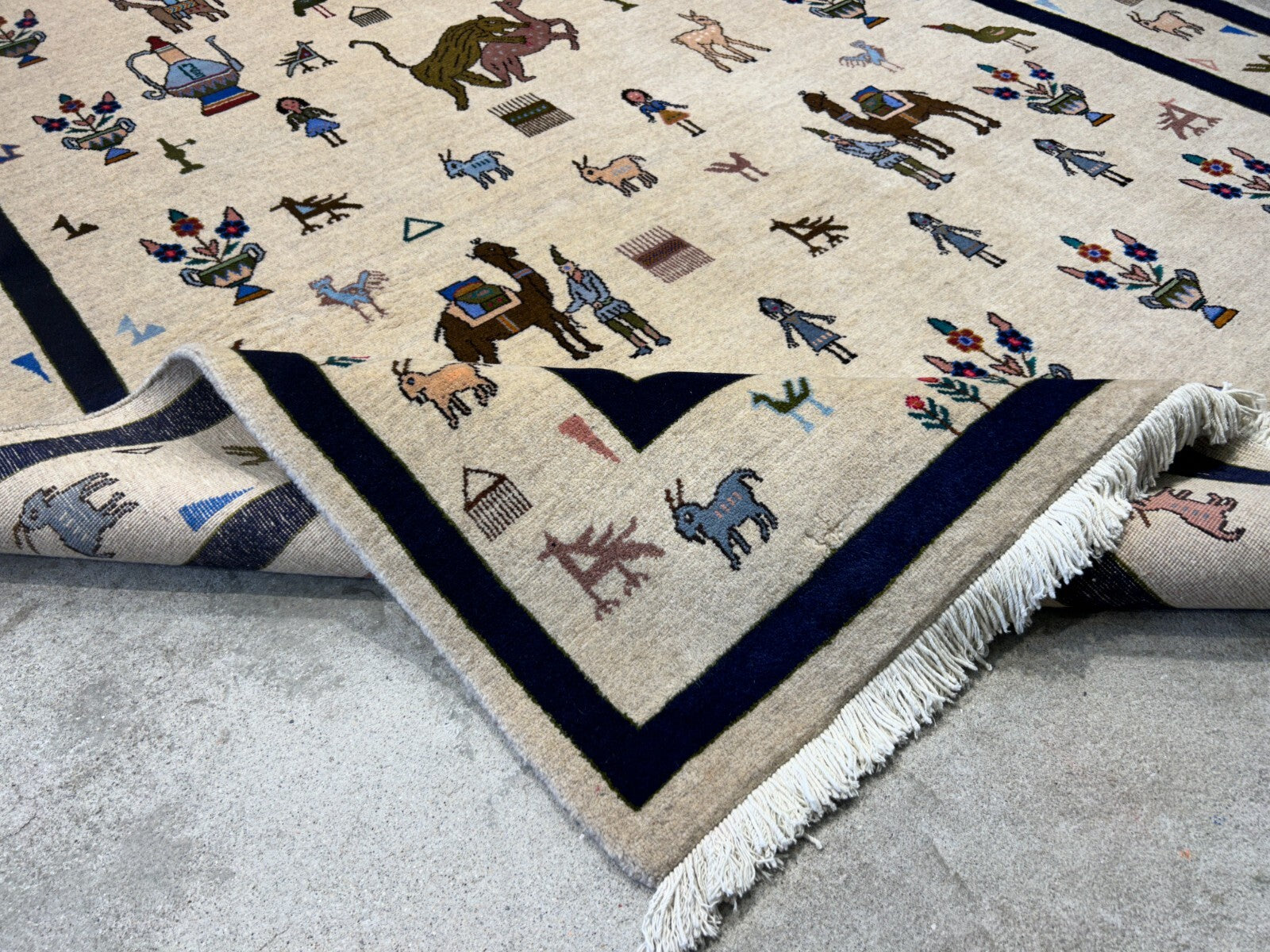 6'3"x9'4" Hand-Knotted 100% Wool Pile Gabeh Carpet - Area Rug