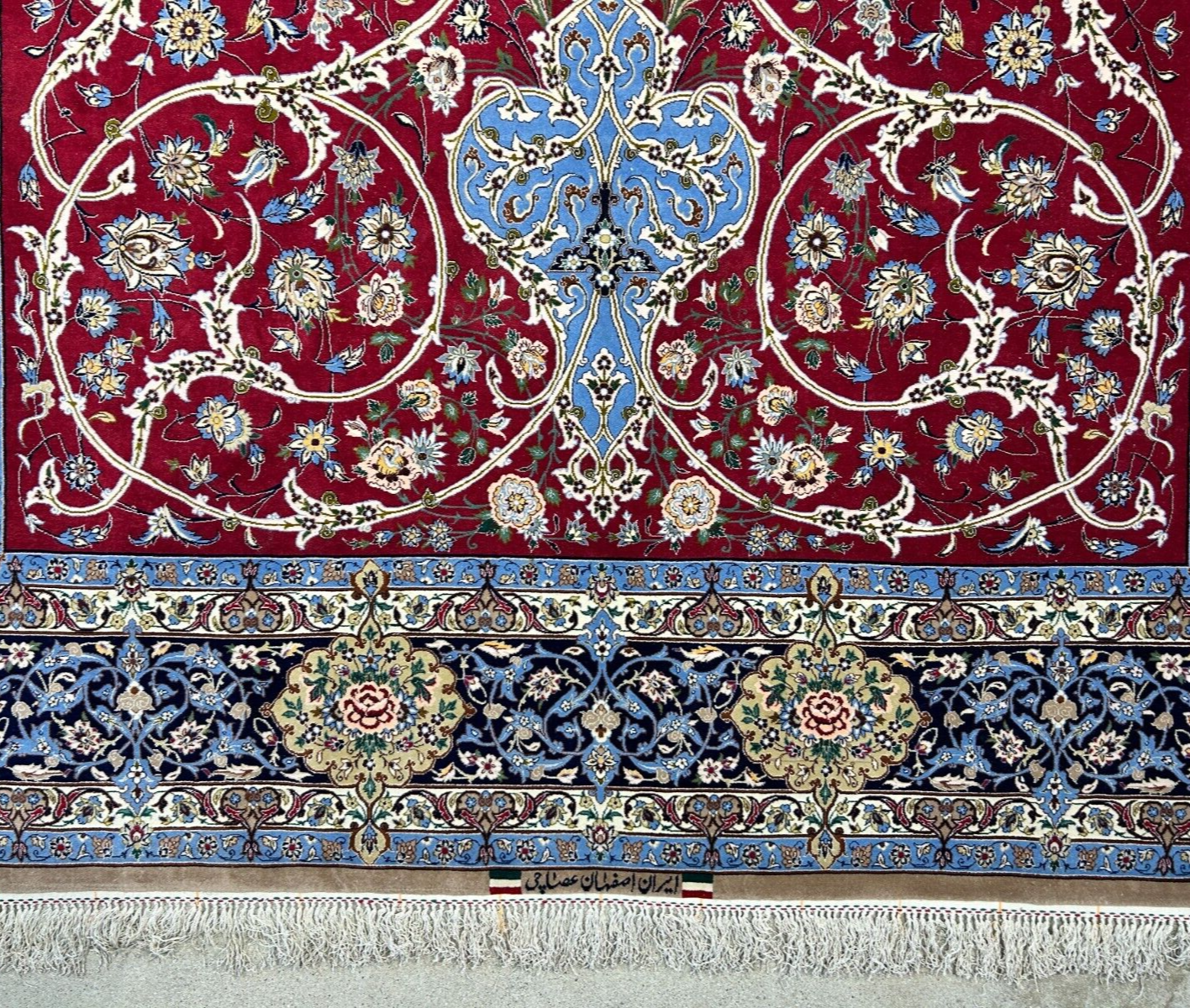 6'10"x10'4"Extra Fine Hand-Knotted Wool & Silk Isfahane Rug - Area Carpet