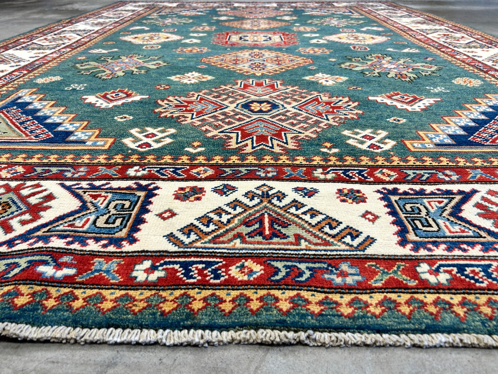 7'x10' Hand-Knotted 100% Wool Carpet - Fine Kazak Area Rug
