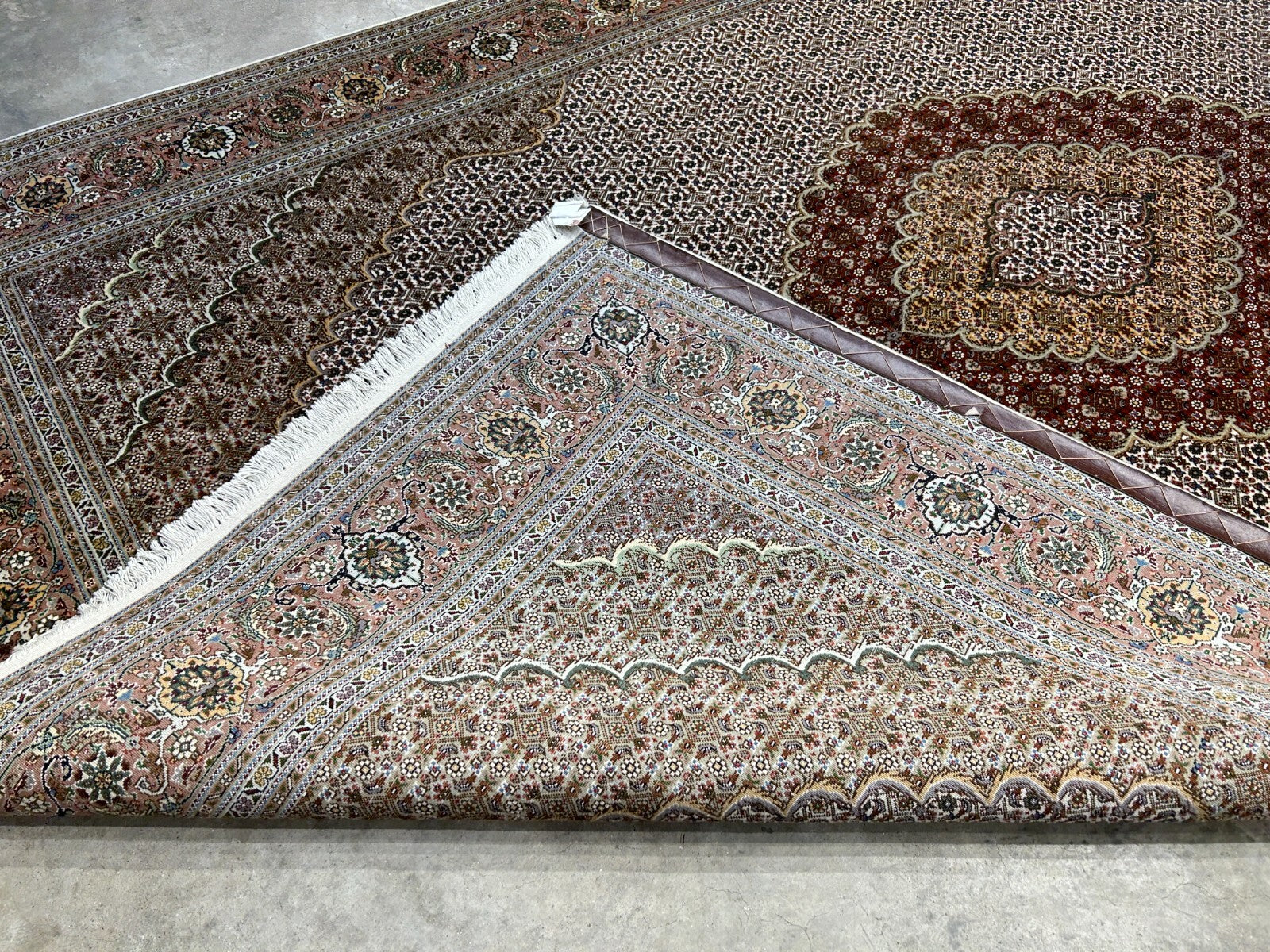 6'8"x10' Fine Hand-Knotted Wool & Silk Oriental Tabrize Rug - Area Carpet