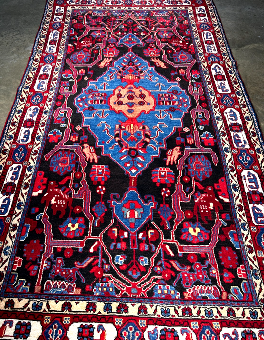 4'9" x 9'6" Hand-Knotted 100% Lamb Wool Pile Nahavande Area Rug - Carpet