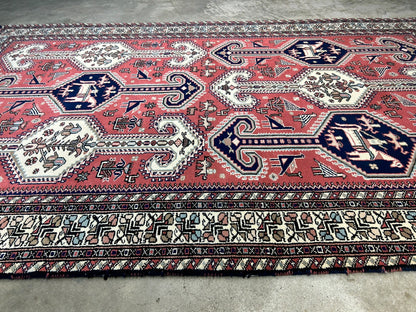 6'2"x9'0" Hand-Knotted 100% Wool Pile Indian Serapi Carpet - Area Rug