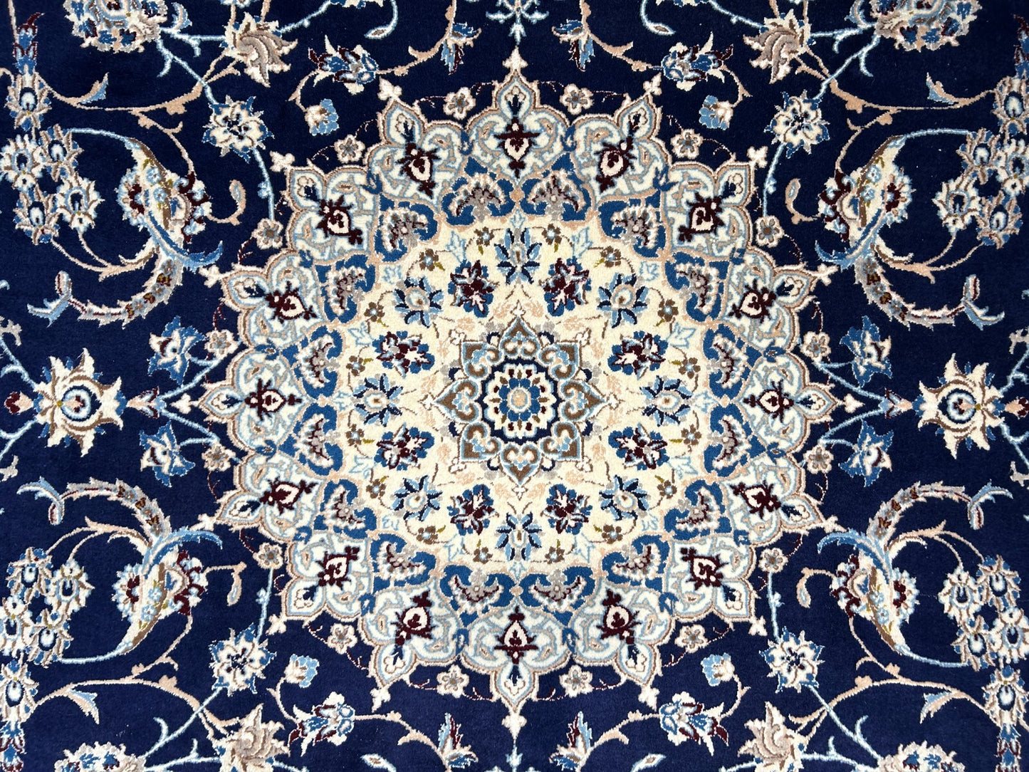 6'5"x10'1" Fine Hand-Knotted Wool & Silk Naine Rug - Area Carpet