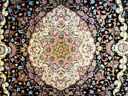 6'6"x9'6" Exquisite Extra-Fine Hand-Knotted 100% Silk Qume Carpet - Area Rug