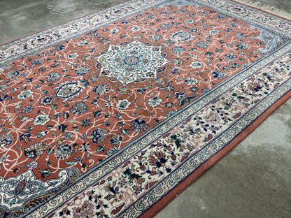 6'0"x9'1" Hand-Knotted 100% Wool Pile SinoPersian Carpet - Area Rug