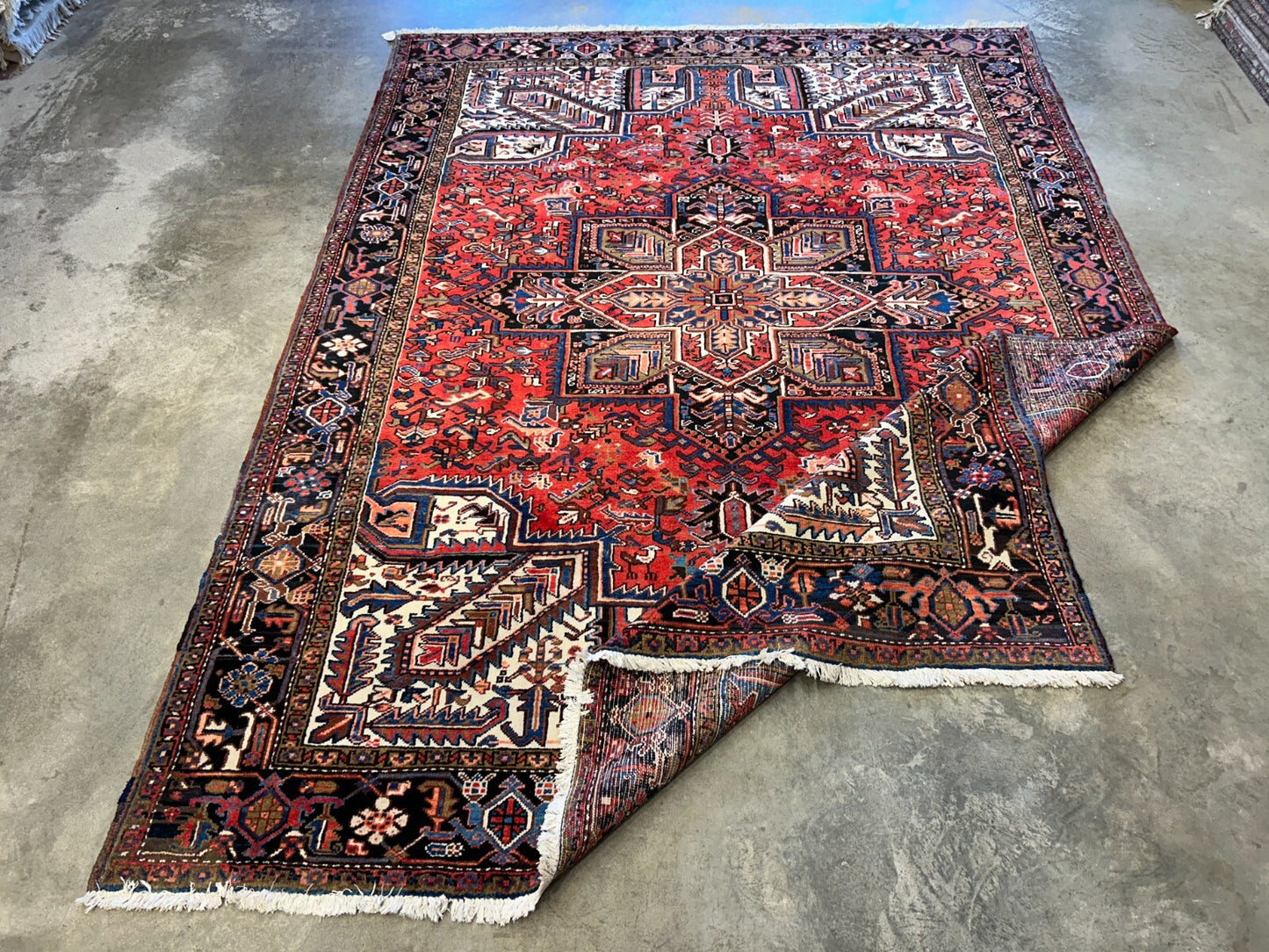 8'2"x11'1" Hand-Knotted 100% Wool Pile Herize Rug