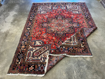 8'2"x11'1" Hand-Knotted 100% Wool Pile Herize Rug