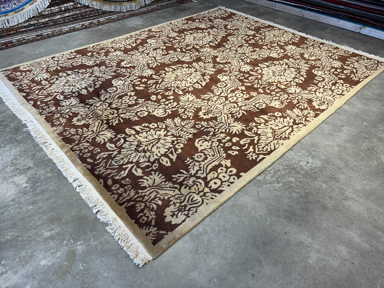7'11"x9'11" Hand-Knotted 100% Wool Pile Tibetian Area Rug - Carpet