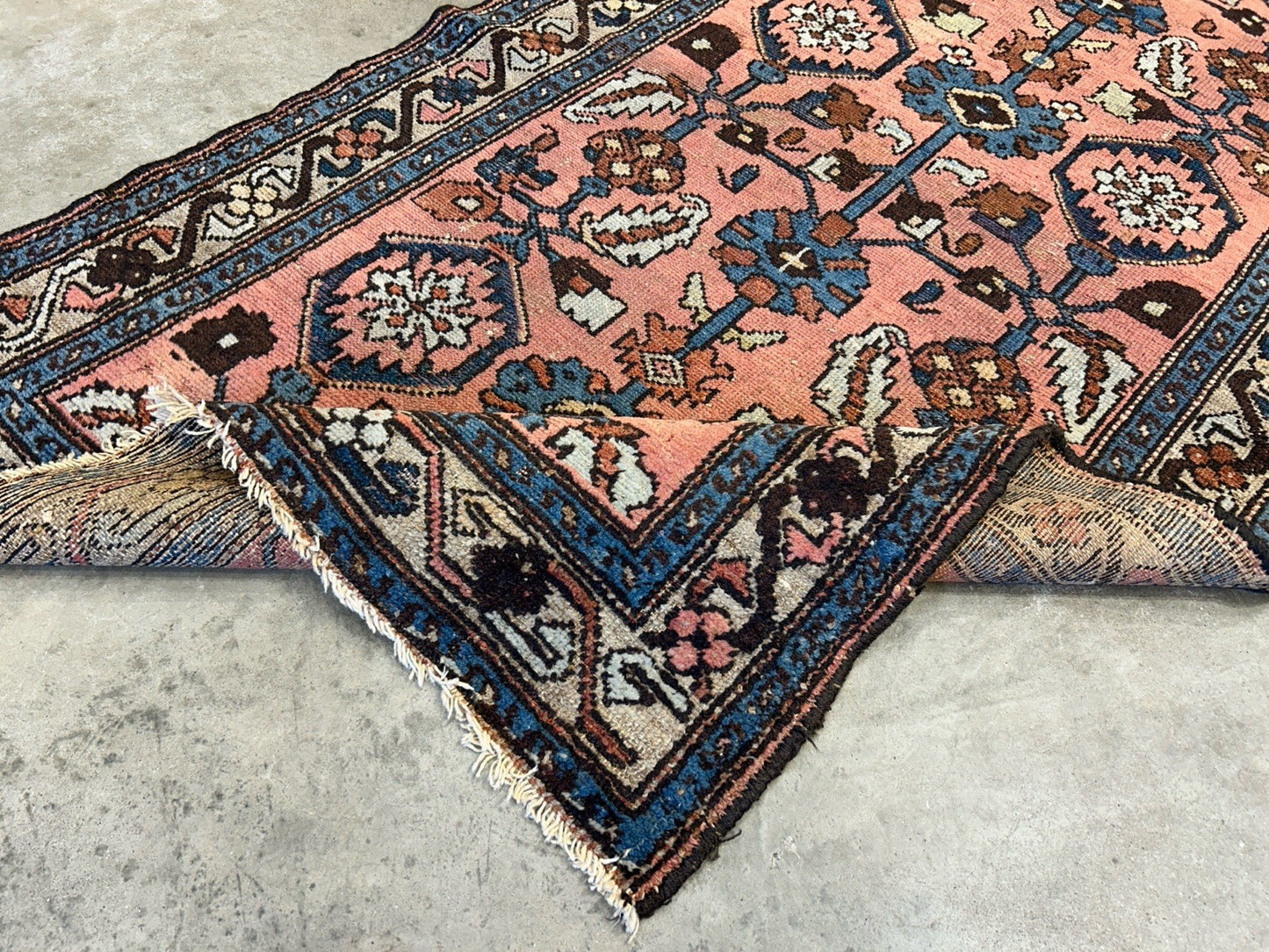 3’3”x6’ Antique Hand-Knotted 100% Wool Pile Hamadane Area Rug - Carpet