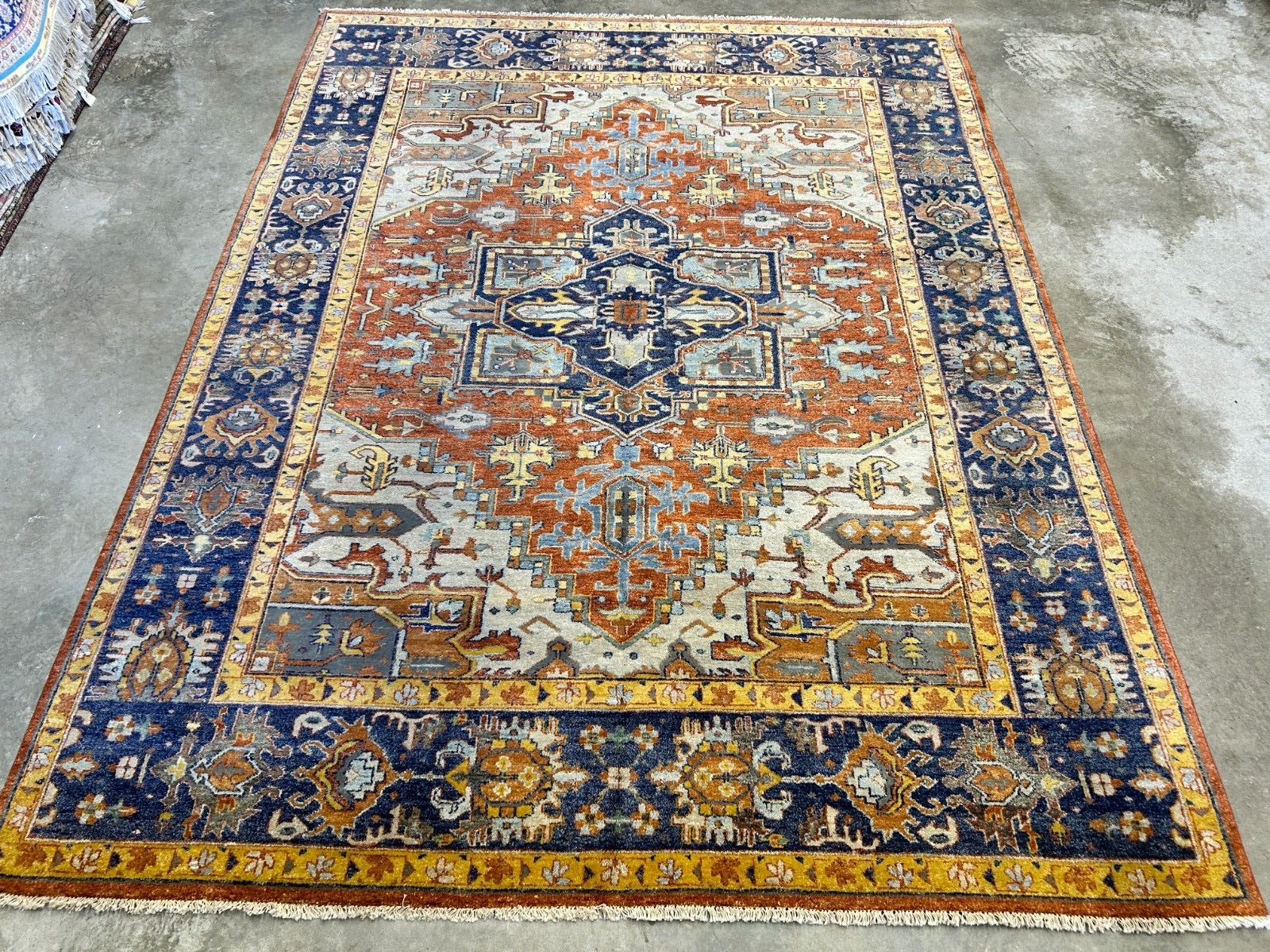 9'x12' Hand-Knotted 100% Lamb Wool  Serapie Design Carpet - Area Rug