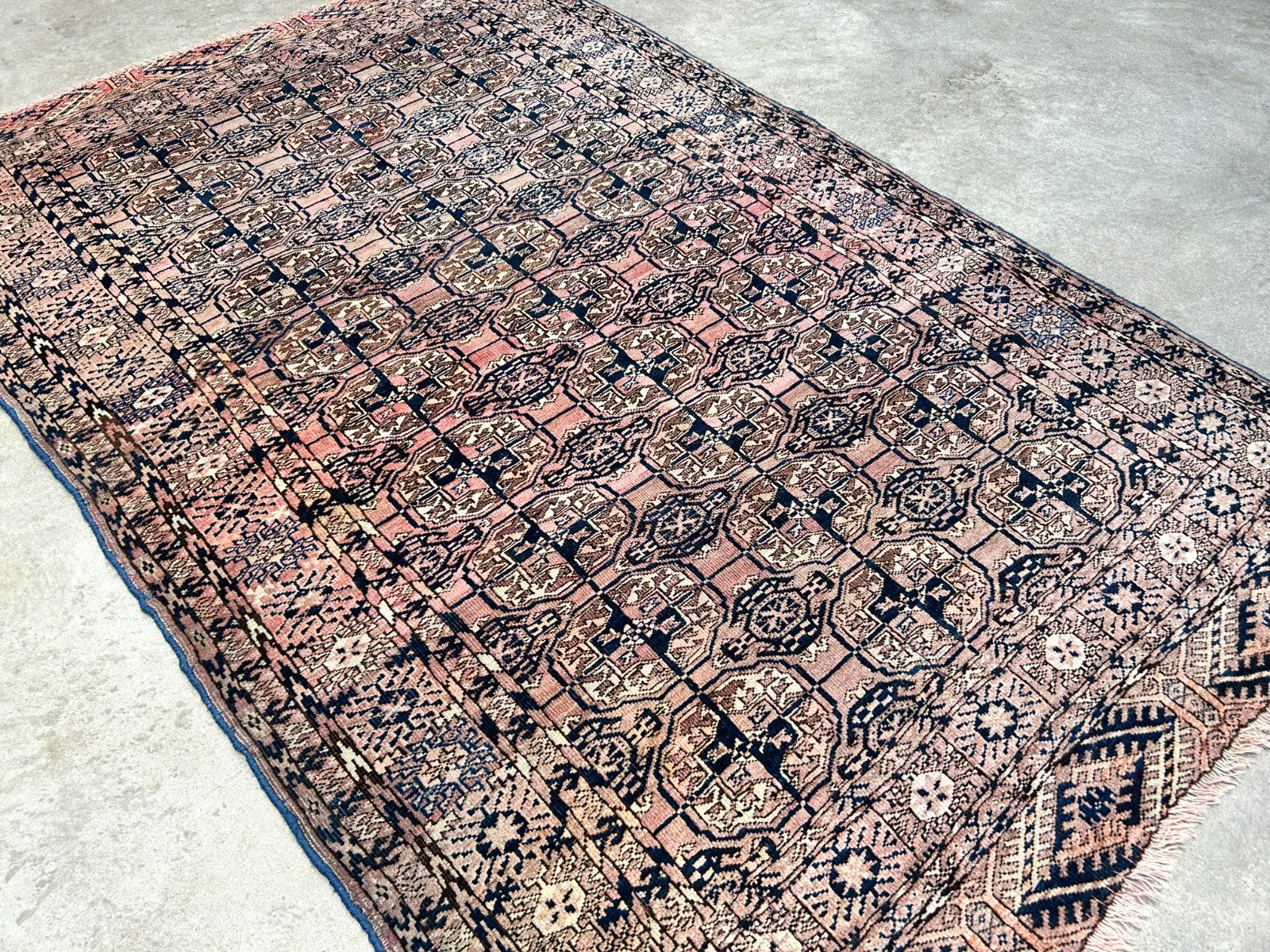 3'4"x5'3" Antique Hand-Knotted 100% Wool Pile Taky Bokhara Rug
