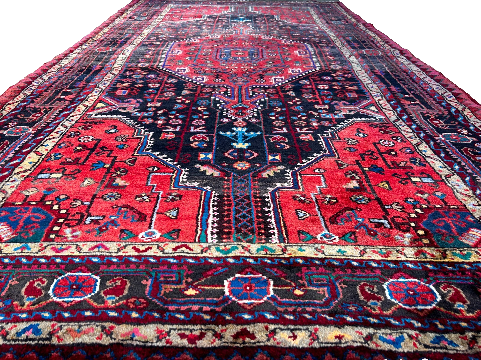 5'0" x 9'5" Hand-Knotted 100% Wool Pile Nahavande Area Rug - Carpet