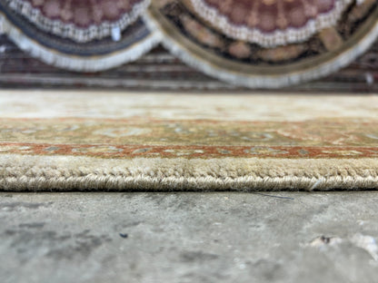 4'2"x6' Fine Hand-Knotted 100% Wool Pile All-Over Area Rug - Carpet