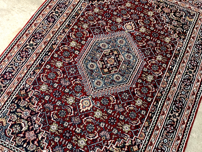 4'1" x 5'11" Hand-Knotted 100% Wool Pile Bidjare Area Rug - Carpet
