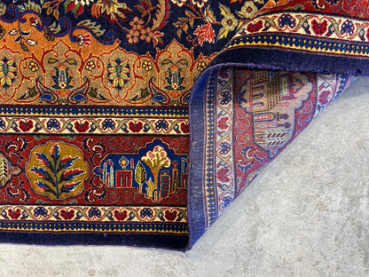 4'2”x 6'0" Antique Hand-Knotted 100% Lamb Wool Carpet - Kashane Area Rug