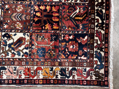 5'2" x 9'9" Hand-Knotted 100% Wool Pile Bakhtiarie Area Rug - Carpet