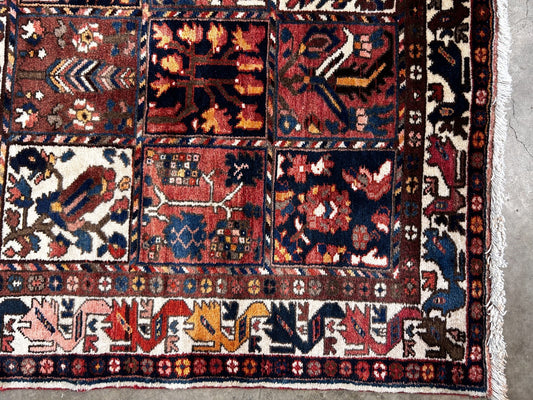 5'2" x 9'9" Hand-Knotted 100% Wool Pile Bakhtiarie Area Rug - Carpet