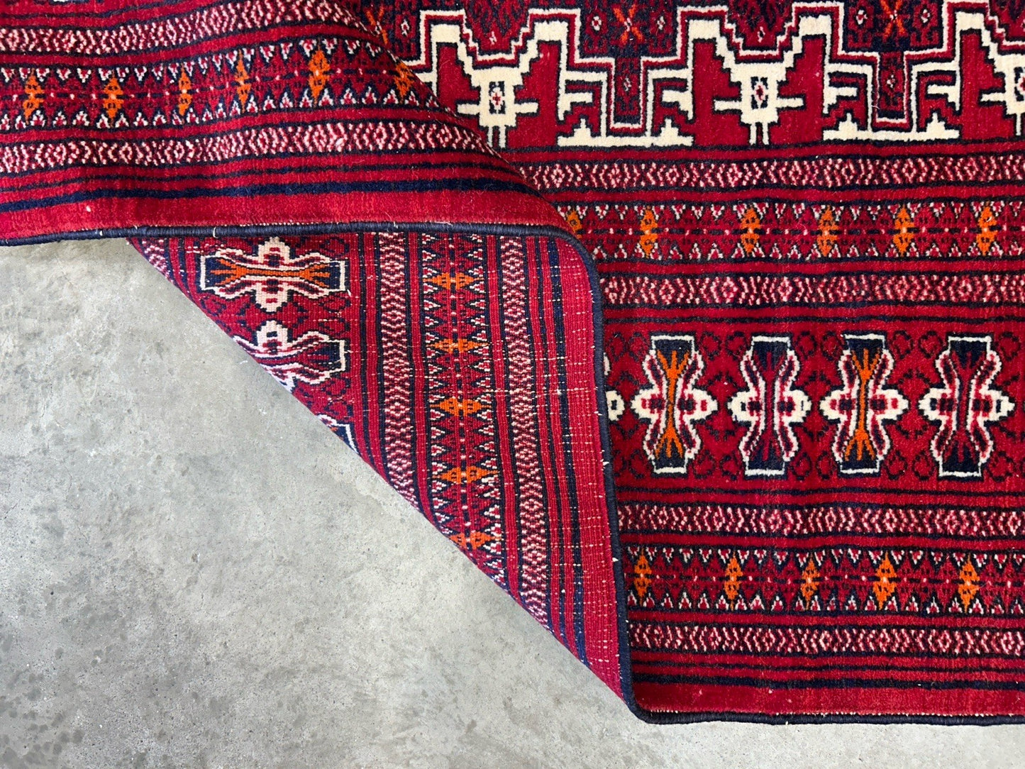 7’7”x10’ Hand-Knotted 100% Wool Pile Bokhara Area Rug - Carpet