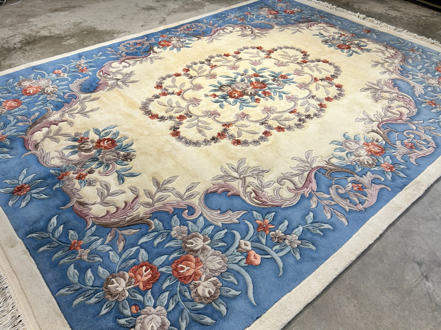 8'2" x 11'2" Hand-Knotted 100% Wool Carpet - Chinese Aubusson Area Rug