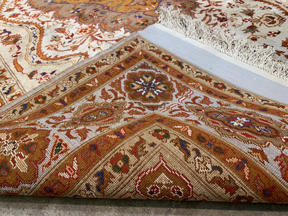 3'10'' x 5'4" Very Fine Hand-Knotted 100% Silk Afghan Area Rug