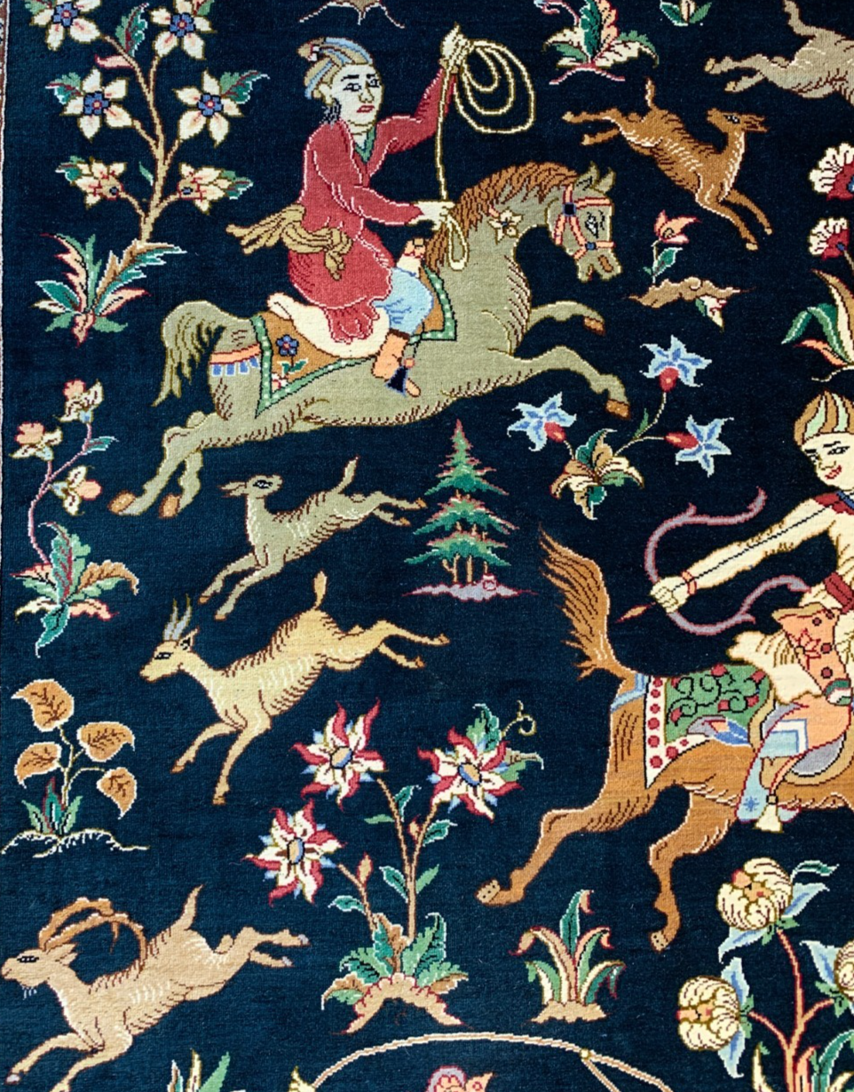 4'3"x6'8" Exquisite Extra-Fine Hand-Knotted 100% Silk Qume Area Rug - Carpet