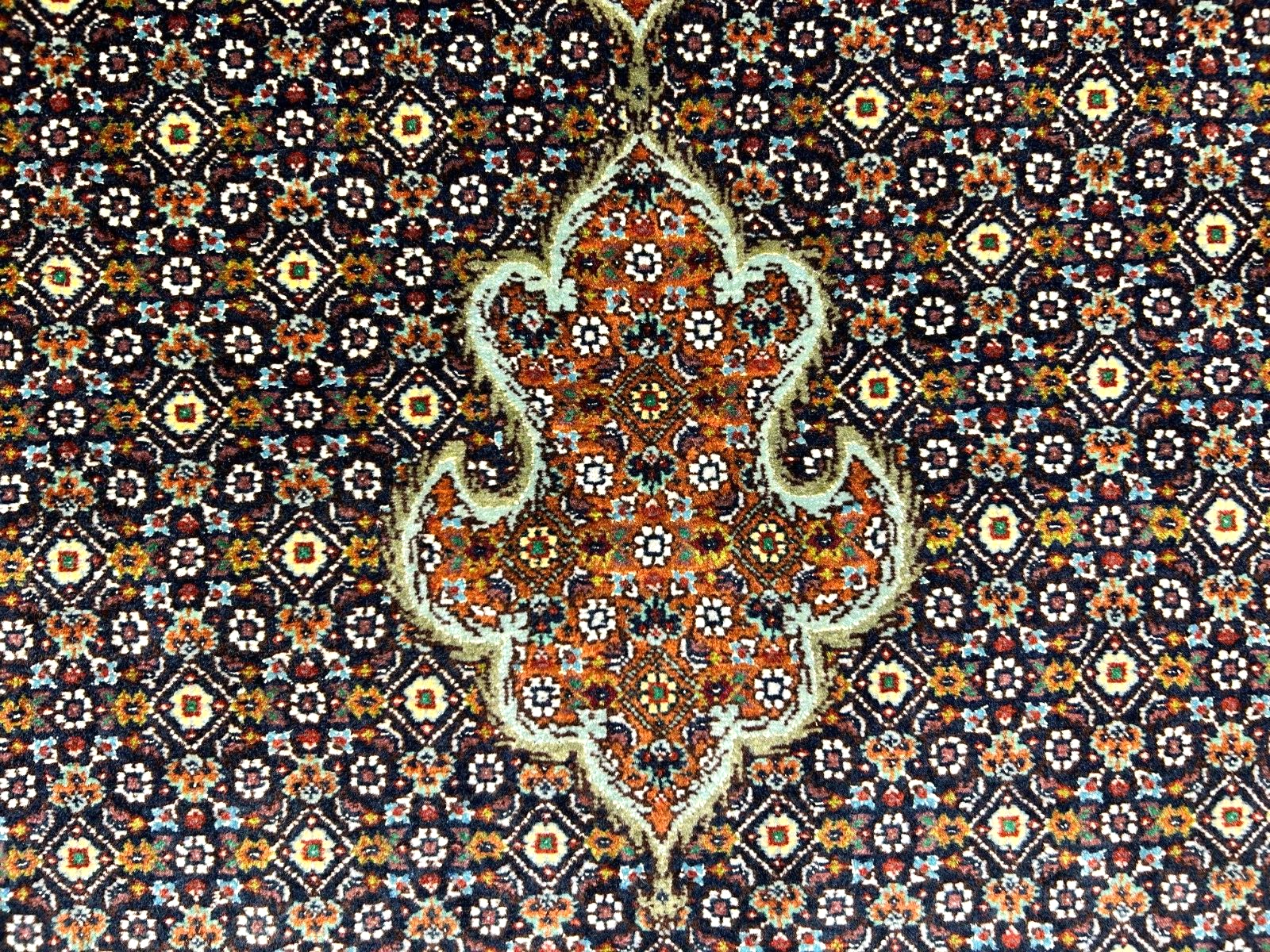 6'8"x10'3" Fine Hand-Knotted Wool & Silk Blend Tabrize Mahi Carpet - Area Rug